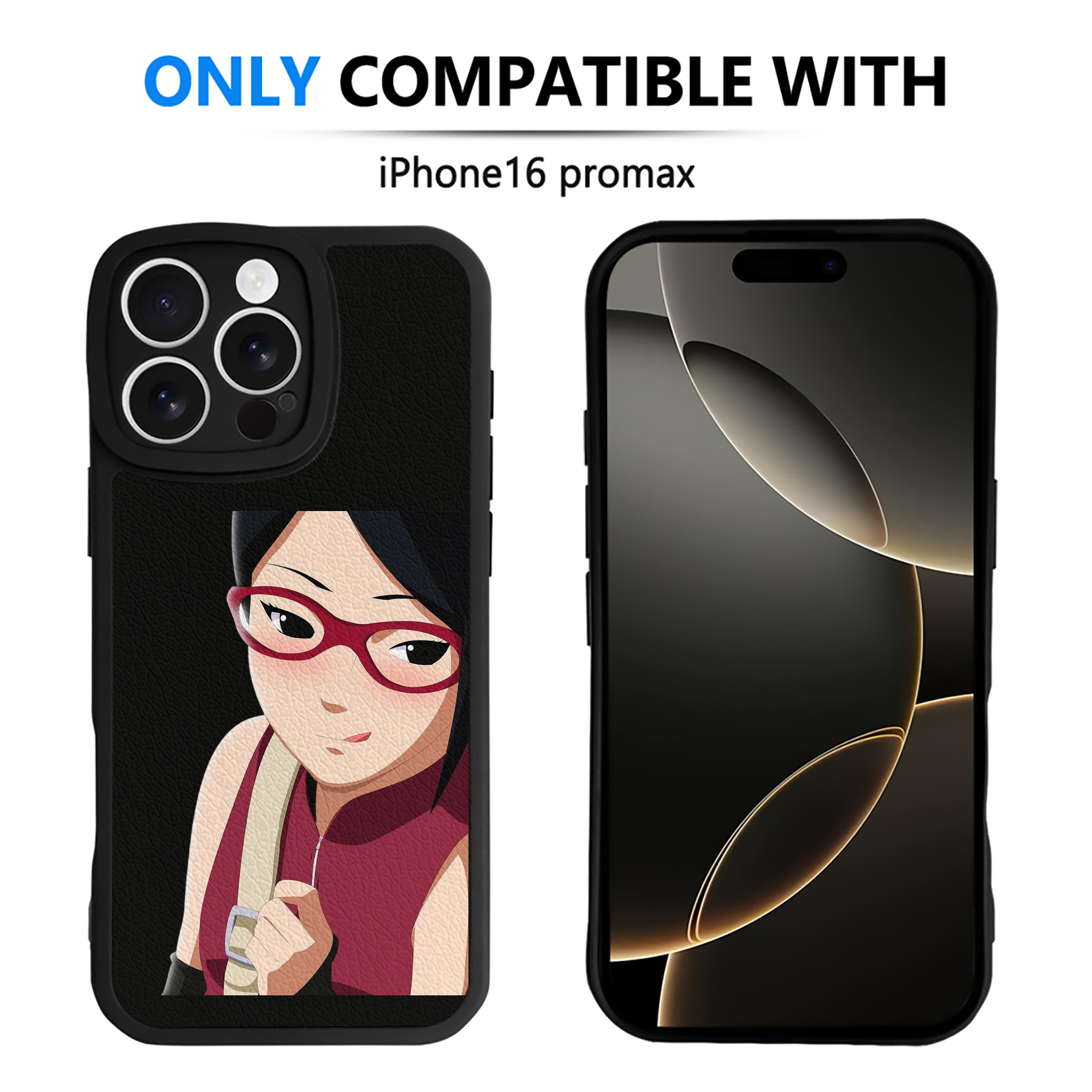（画像用） NARUTO -ナルト- うちは サラダ Uchiha Sarada 【iPhone 16シリーズ対応】シリコンスマホケース（レザー調） 材質：シリコン